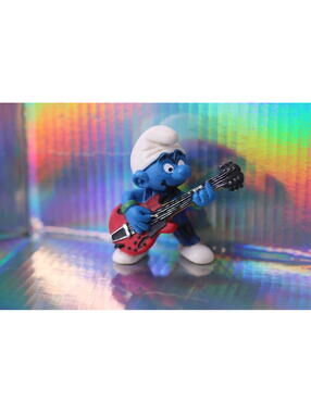 Smurfs 20449 Lead Guitar Player Smurf Musician Figure Schleich Peyo PVC Figurine